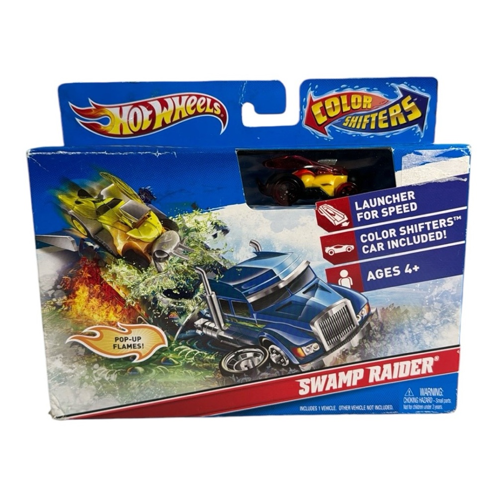 Hot Wheels Color Shifters Swamp Raider Pop Up Flames Launcher Ramp H2O Tank 2010
